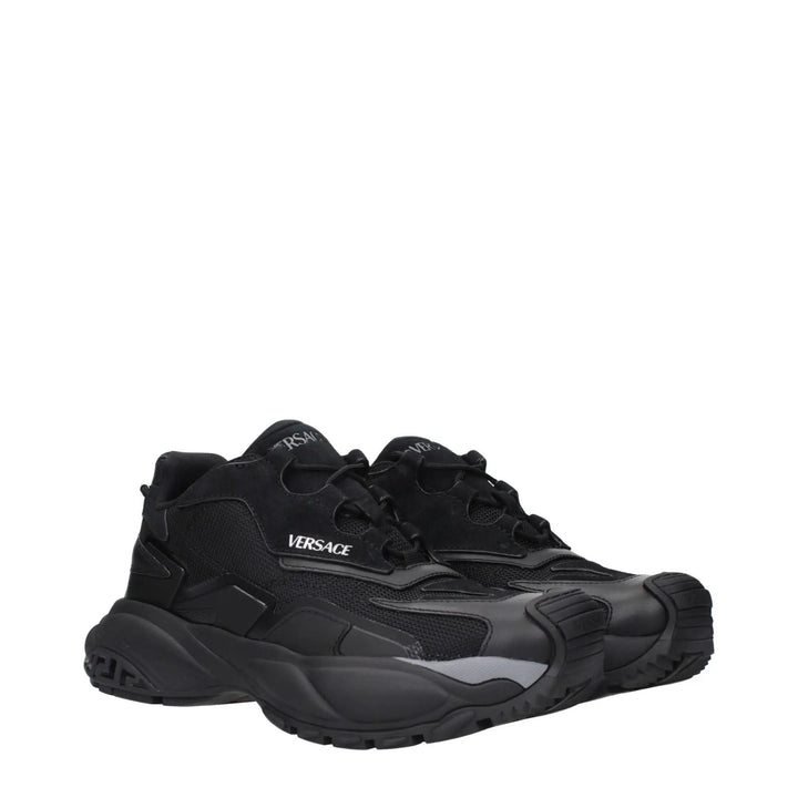 Versace Sample Sale | Versace Black Fabric Chunky Sneakers - | Designer outlet