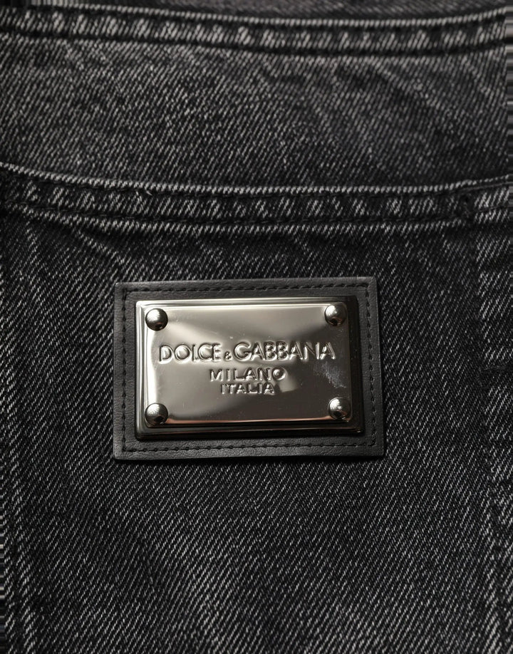 Dolce &amp; Gabbana Sample Sale | Dolce &amp; Gabbana Dark Gray Cotton Baggy Cargo Men Denim Jeans - | Designer outlet
