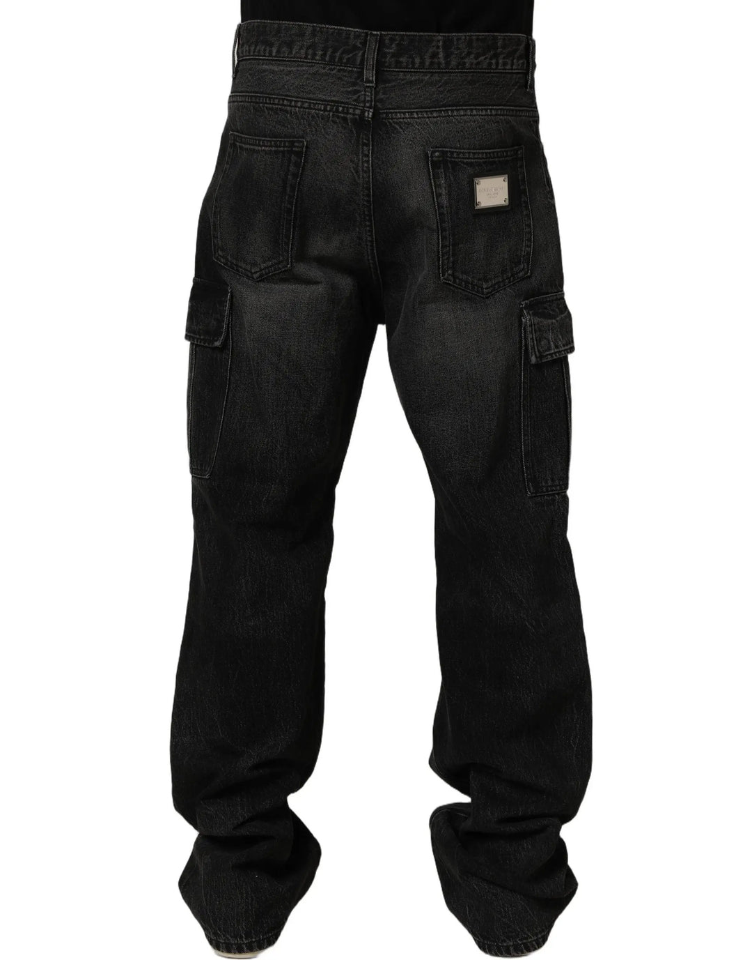 Dolce &amp; Gabbana Sample Sale | Dolce &amp; Gabbana Dark Gray Cotton Baggy Cargo Men Denim Jeans - | Designer outlet