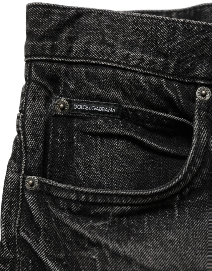 Dolce &amp; Gabbana Sample Sale | Dolce &amp; Gabbana Dark Gray Cotton Baggy Cargo Men Denim Jeans - | Designer outlet