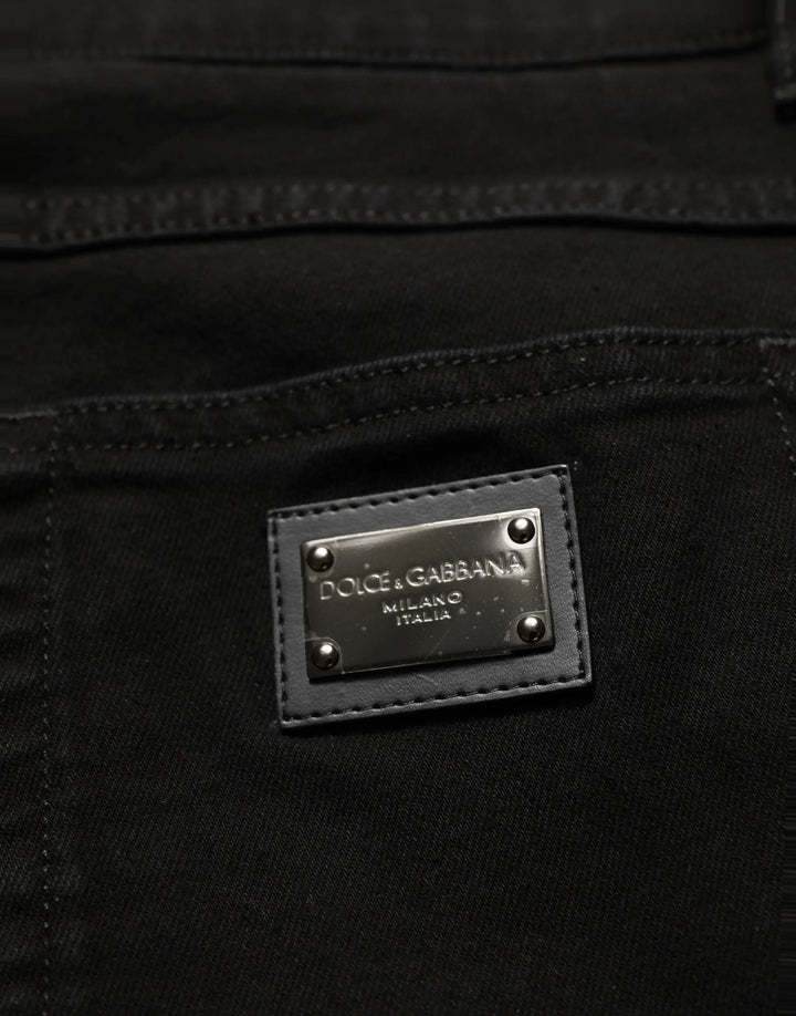 Dolce &amp; Gabbana Sample Sale | Dolce &amp; Gabbana Black CottonStretch Regular Skinny Denim Jeans - | Designer outlet