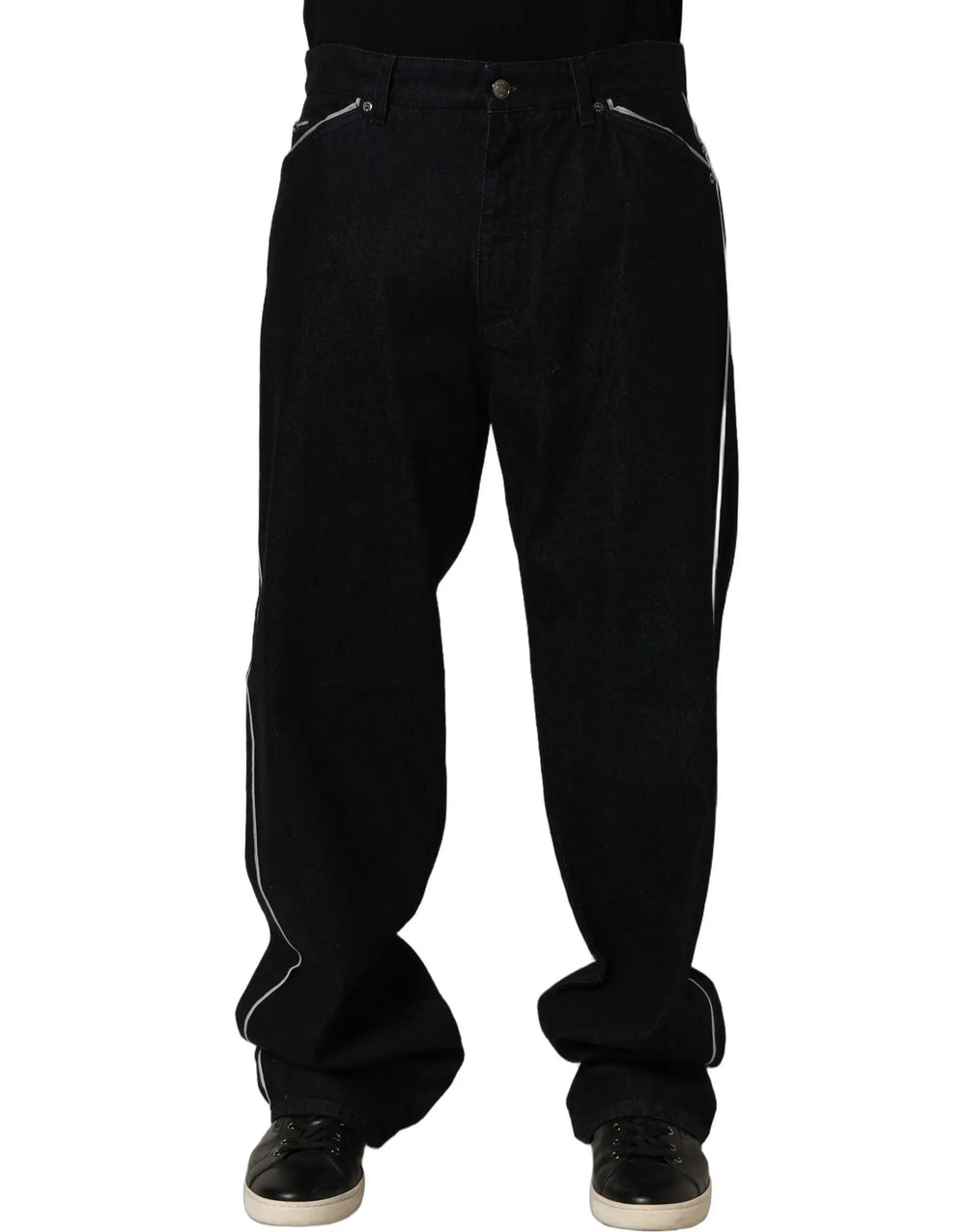 Dolce & Gabbana Sample Sale | Dolce & Gabbana Black Cotton Stretch Straight Men Denim Jeans - | Designer outlet