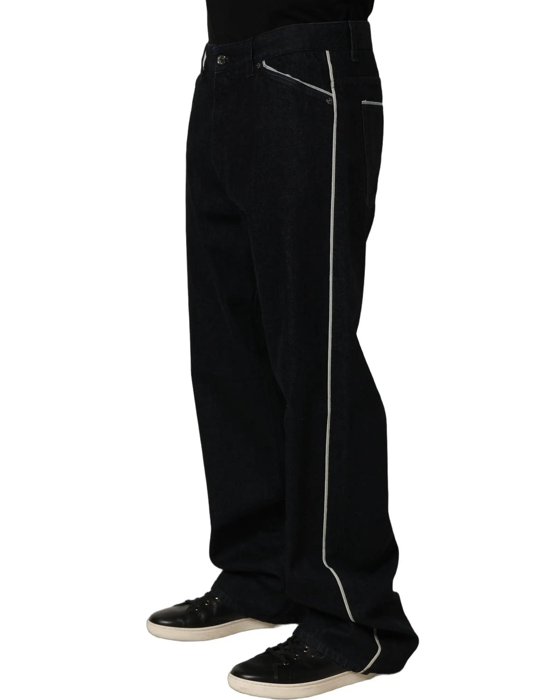Dolce &amp; Gabbana Sample Sale | Dolce &amp; Gabbana Black Cotton Stretch Straight Men Denim Jeans - | Designer outlet