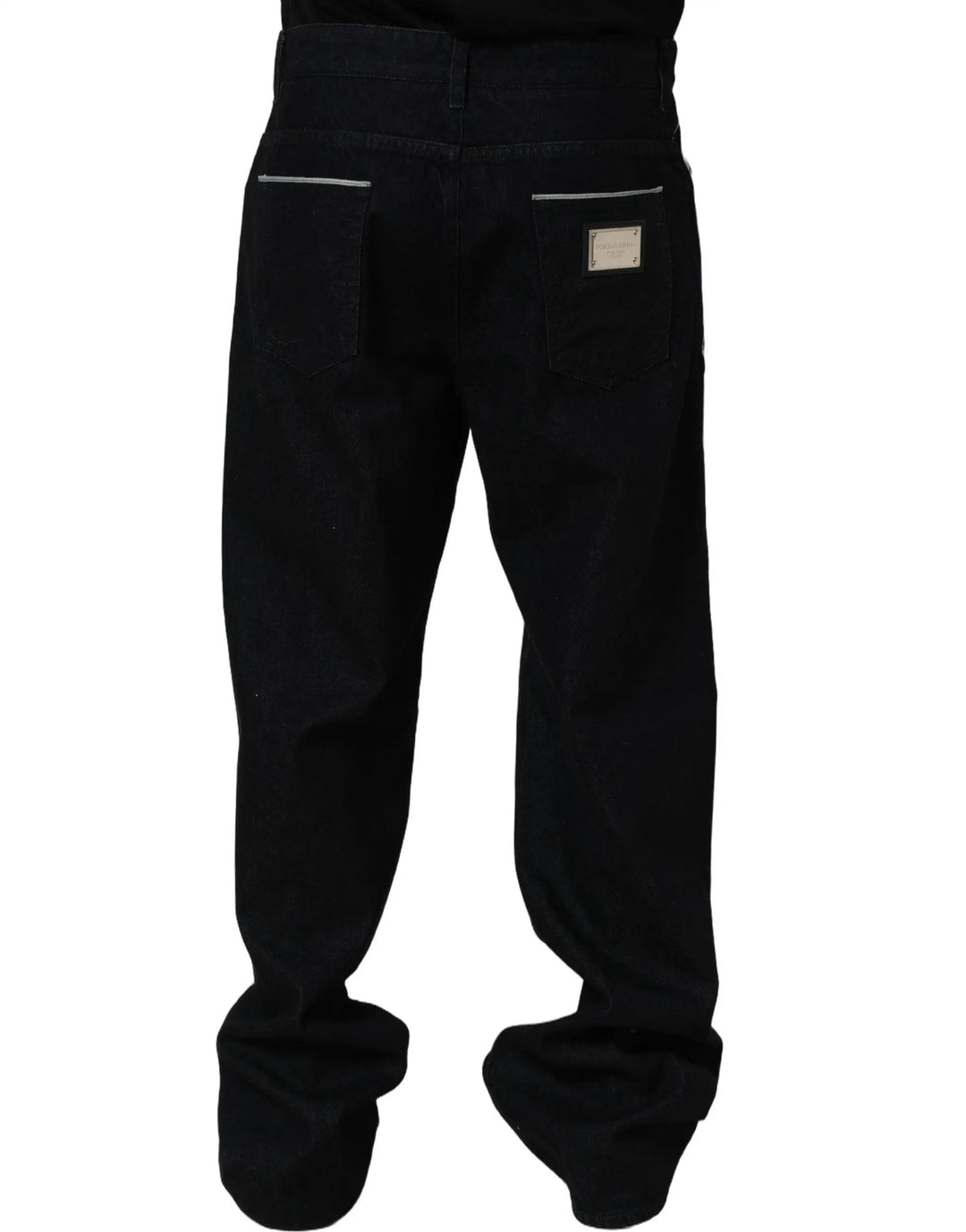 Dolce &amp; Gabbana Sample Sale | Dolce &amp; Gabbana Black Cotton Stretch Straight Men Denim Jeans - | Designer outlet