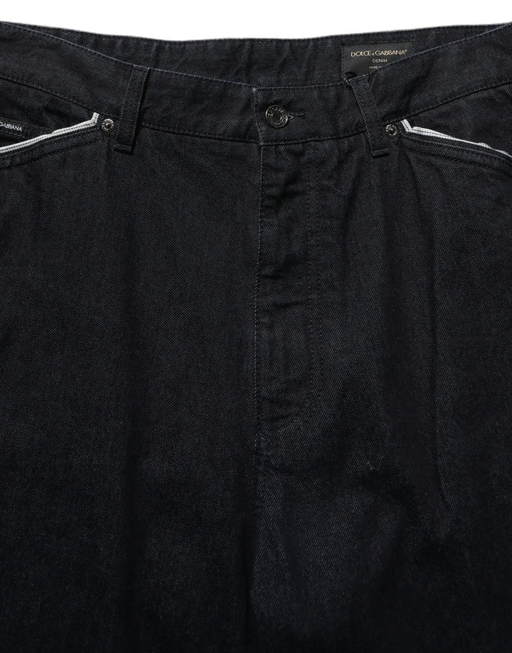 Dolce &amp; Gabbana Sample Sale | Dolce &amp; Gabbana Black Cotton Stretch Straight Men Denim Jeans - | Designer outlet