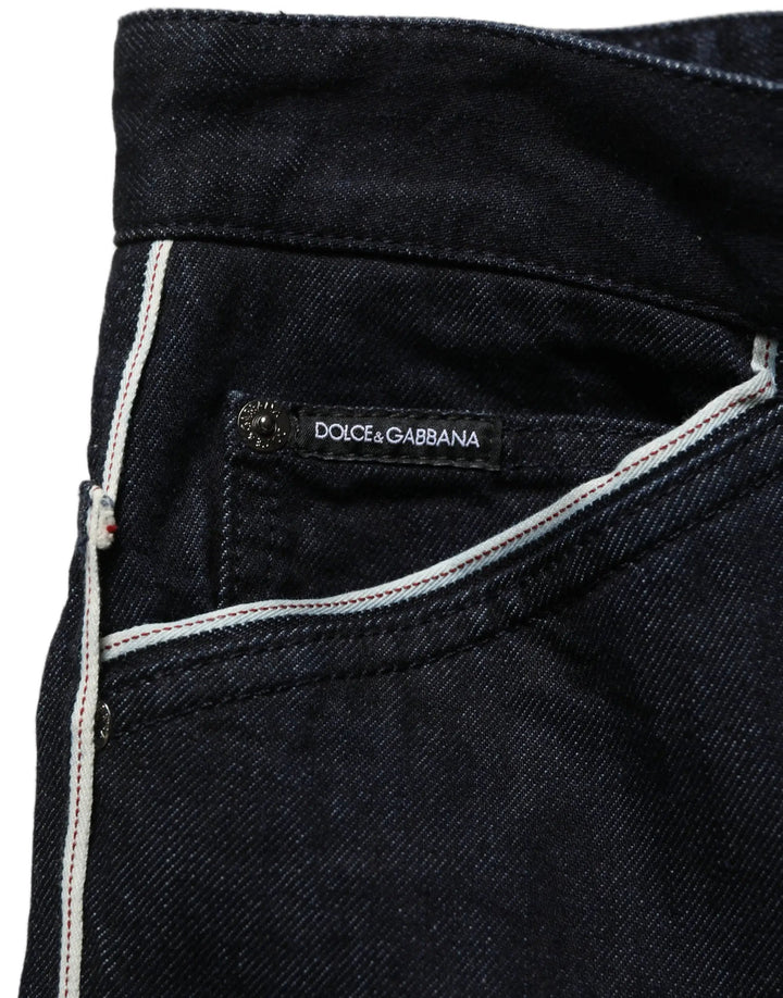 Dolce &amp; Gabbana Sample Sale | Dolce &amp; Gabbana Black Cotton Stretch Straight Men Denim Jeans - | Designer outlet