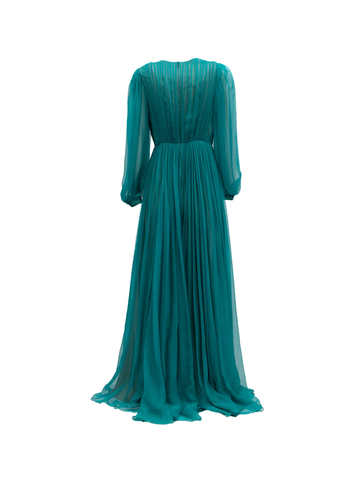 Valentino Garavani Sample Sale | Valentino Garavani Teal Long Cocktail Dress - | Designer outlet