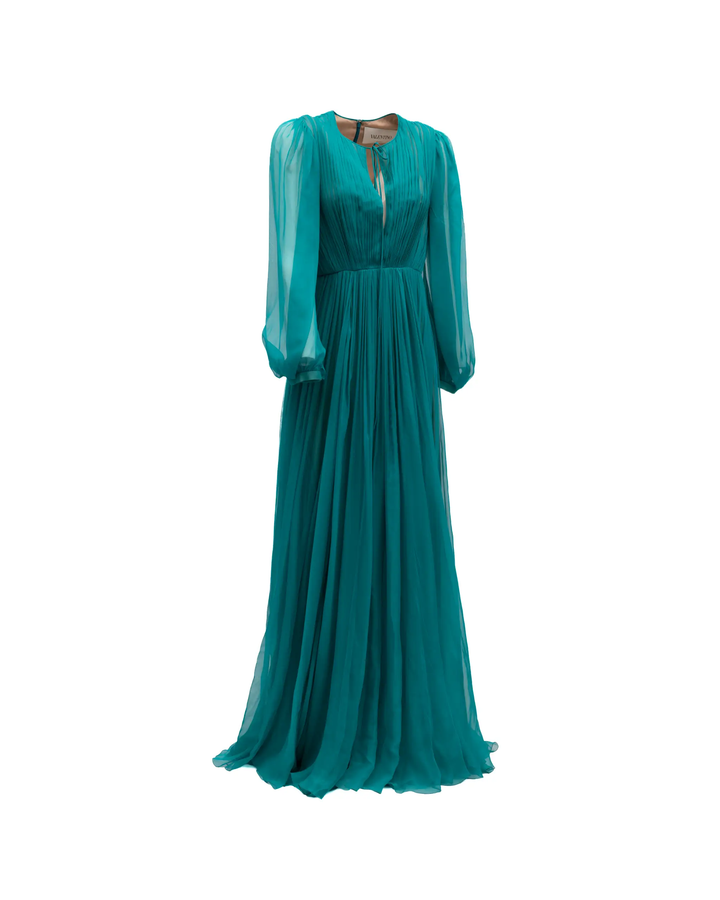 Valentino Garavani Sample Sale | Valentino Garavani Teal Long Cocktail Dress - | Designer outlet