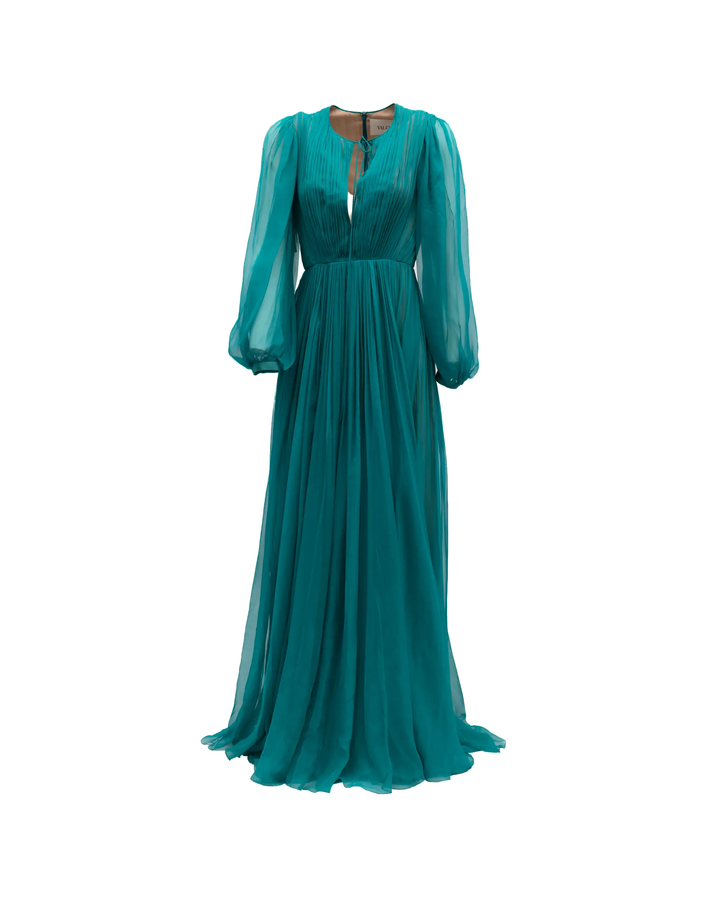 Valentino Garavani Sample Sale | Valentino Garavani Teal Long Cocktail Dress - | Designer outlet