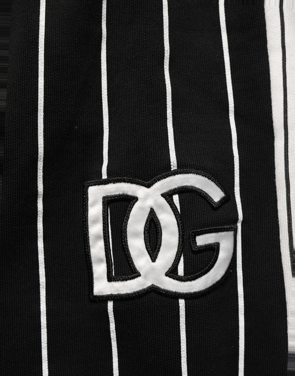 Dolce & Gabbana Sample Sale | Dolce & Gabbana Black Striped DG Patch Men Sweatpants Pants - | Designer outlet