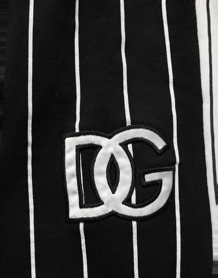 Dolce &amp; Gabbana Sample Sale | Dolce &amp; Gabbana Black Striped DG Patch Men Sweatpants Pants - | Designer outlet