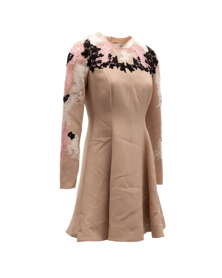 Valentino Garavani Sample Sale | Valentino Garavani Beige Lace Cocktail Dress - | Designer outlet