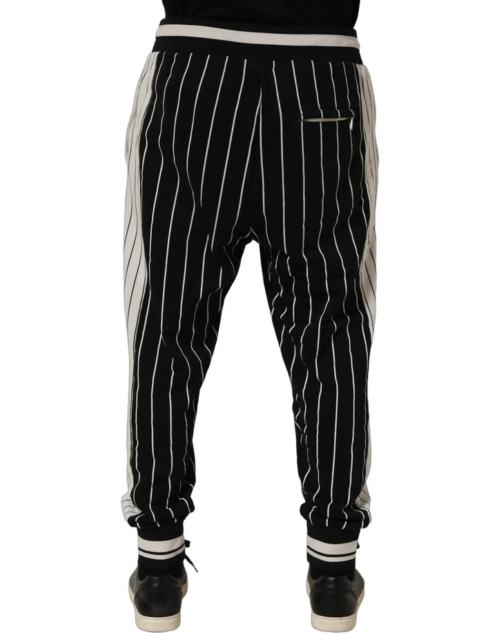 Dolce &amp; Gabbana Sample Sale | Dolce &amp; Gabbana Black Striped DG Patch Men Sweatpants Pants - | Designer outlet