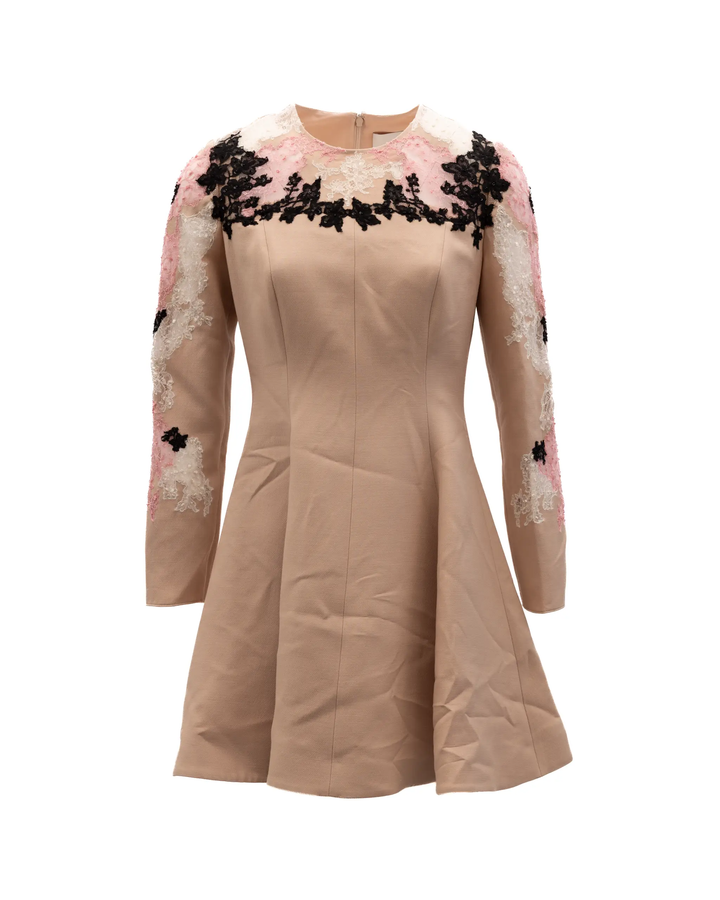 Valentino Garavani Sample Sale | Valentino Garavani Beige Lace Cocktail Dress - | Designer outlet