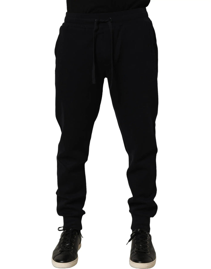 Dolce &amp; Gabbana Sample Sale | Dolce &amp; Gabbana Blue Cotton Drawstring Jogger Trouser Pants - | Designer outlet
