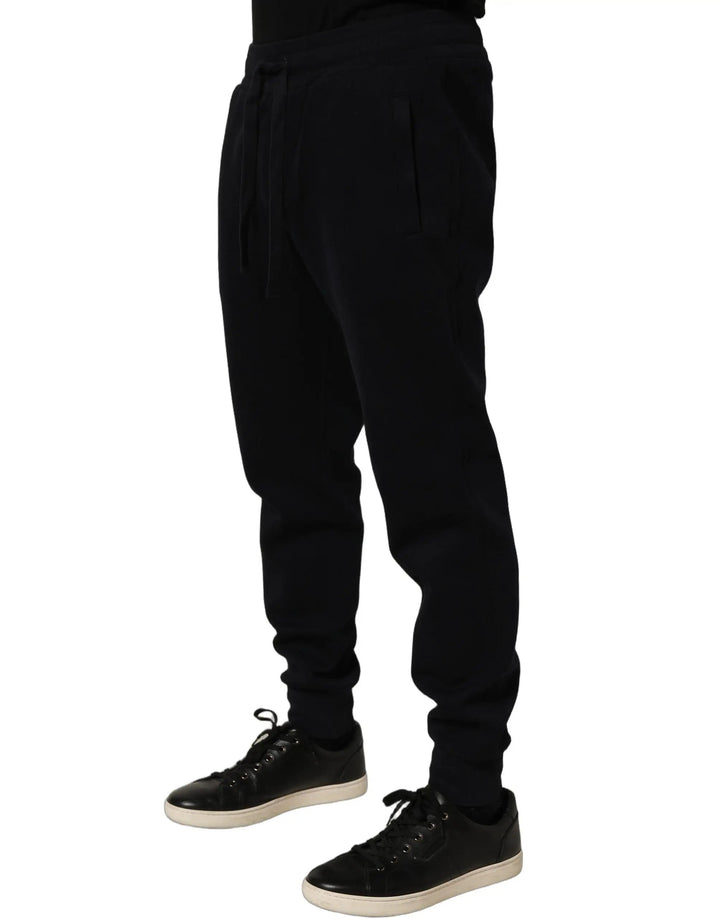Dolce &amp; Gabbana Sample Sale | Dolce &amp; Gabbana Blue Cotton Drawstring Jogger Trouser Pants - | Designer outlet