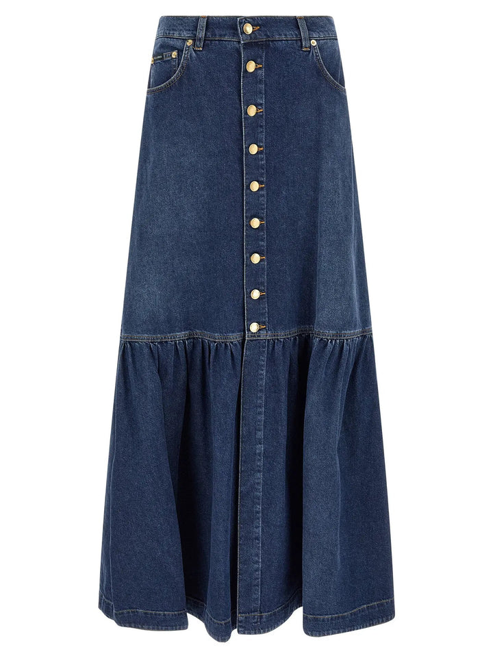 Dolce &amp; Gabbana Sample Sale | Dolce &amp; Gabbana Blue Cotton Mini Skirt - | Designer outlet