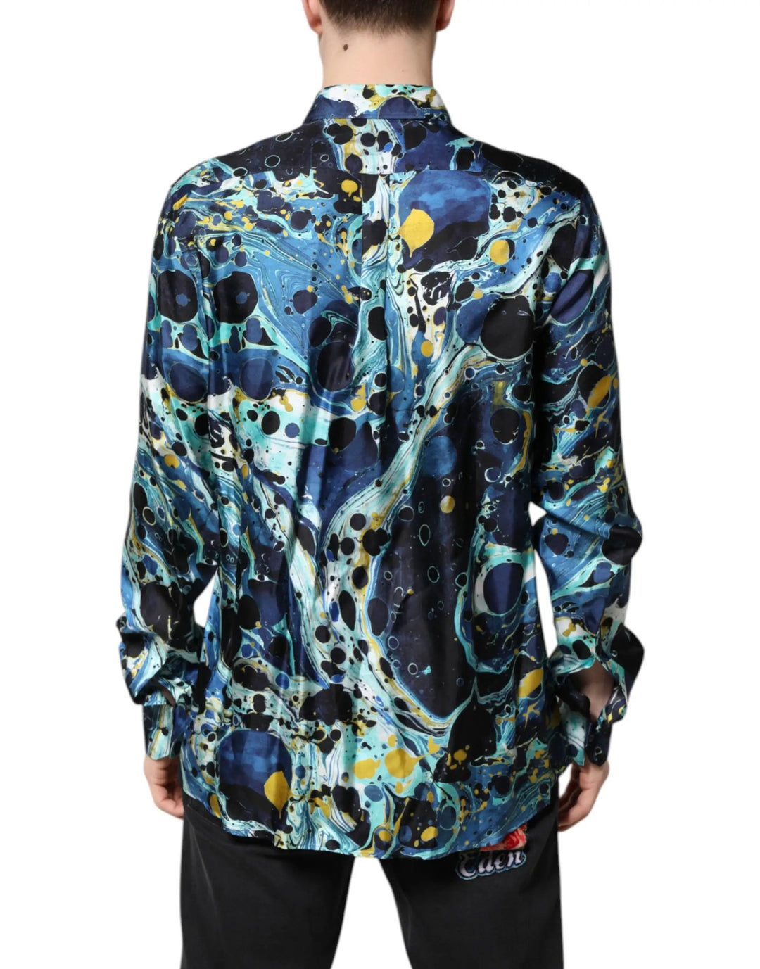 Dolce &amp; Gabbana Sample Sale | Dolce &amp; Gabbana Blue Marble Print MARTINI Dress Formal Shirt - | Designer outlet
