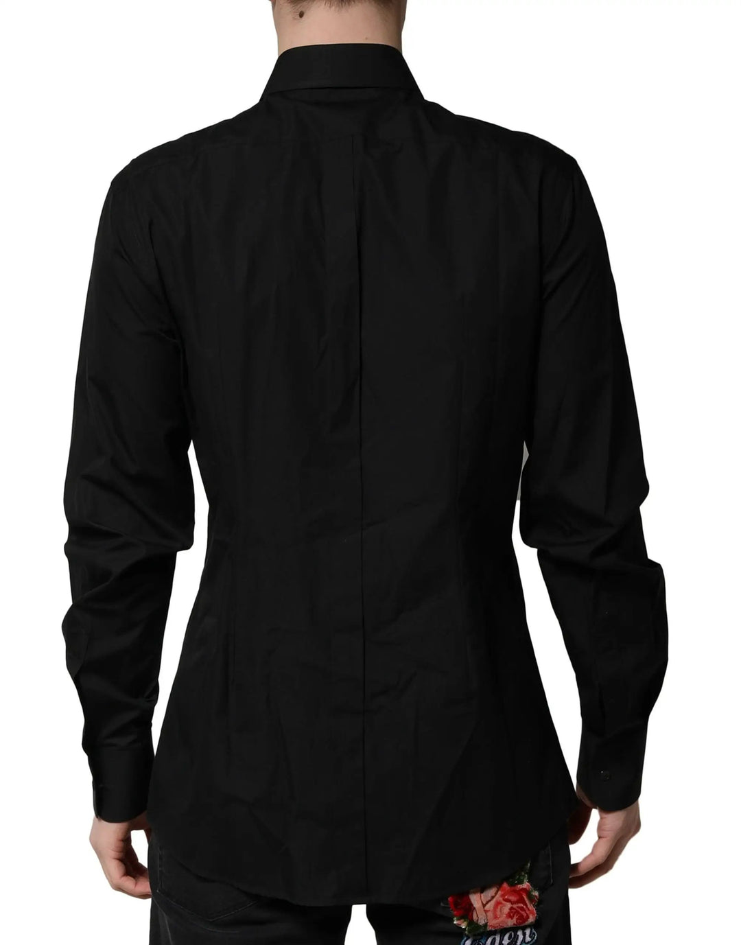 Dolce &amp; Gabbana Sample Sale | Dolce &amp; Gabbana Black Crystal Embellished GOLD Dress Shirt - | Designer outlet