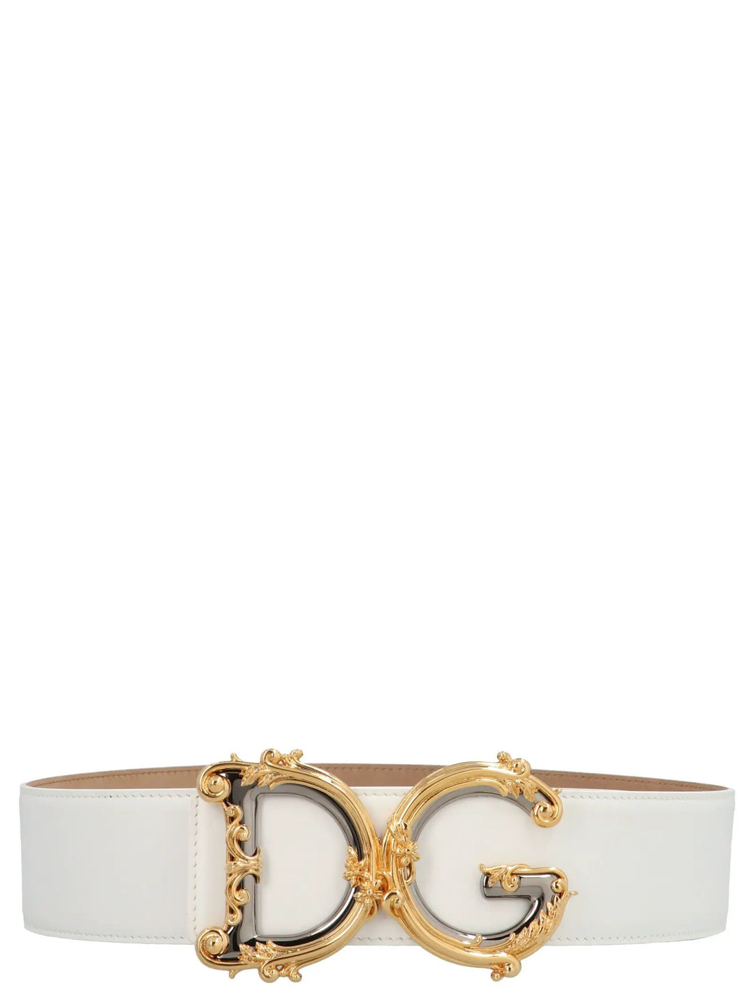 Dolce &amp; Gabbana Sample Sale | Dolce &amp; Gabbana White Calfskin High-Waist Belt - | Designer outlet