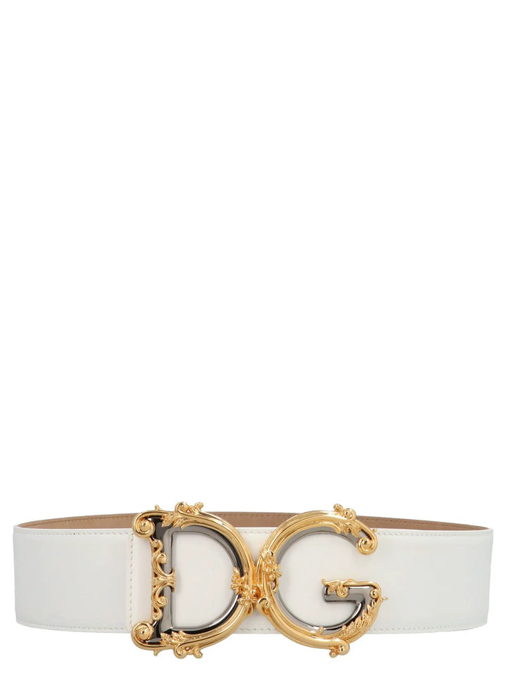 Dolce &amp; Gabbana Sample Sale | Dolce &amp; Gabbana White Calfskin High-Waist Belt - | Designer outlet