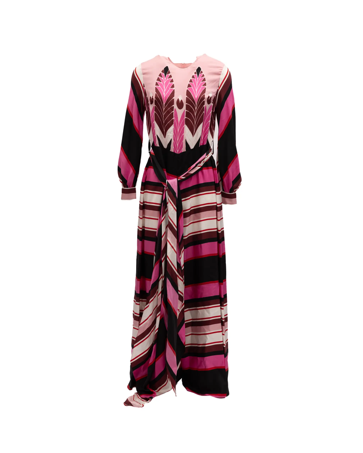 Valentino Garavani Sample Sale | Valentino Garavani Pink Dress with Burgundy details - | Designer outlet