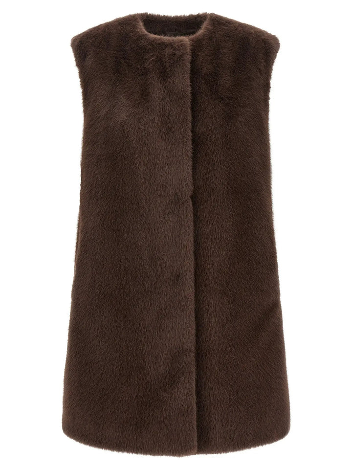 Herno Sample Sale | Herno Brown Polyester Sleeveless Jacket - | Designer outlet