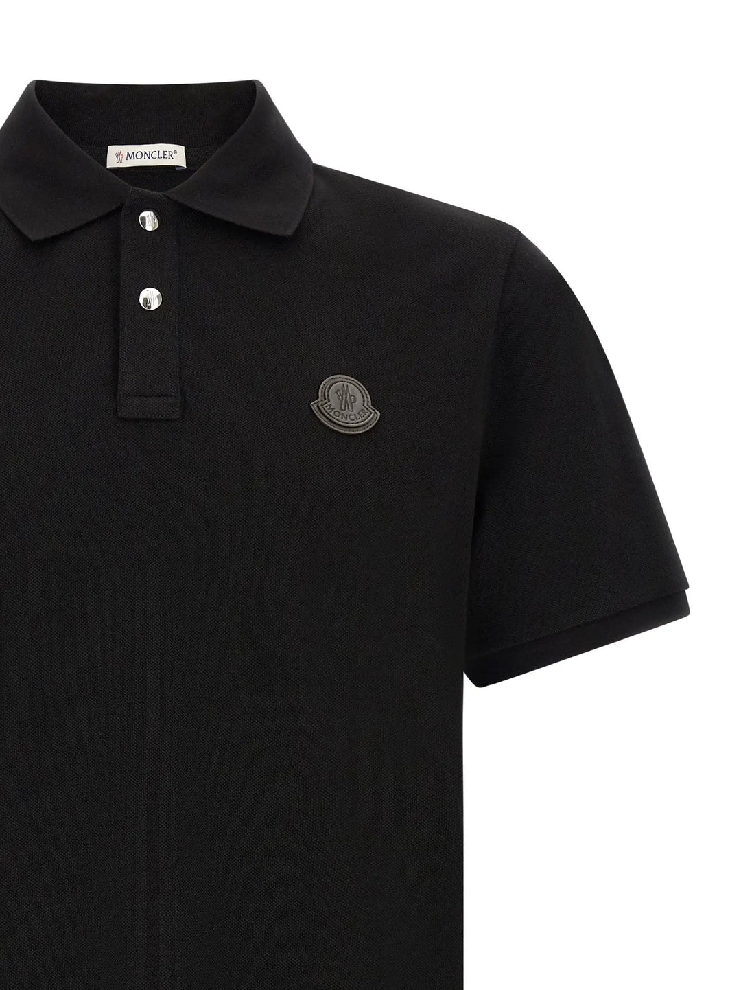 Moncler Sample Sale | Moncler Black Leather Polo Shirt - | Designer outlet