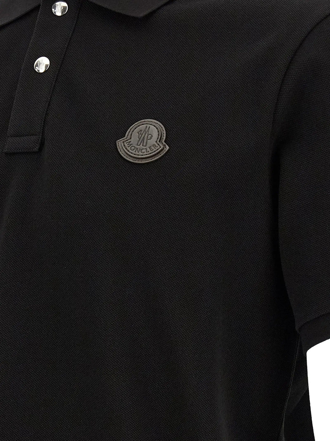 Moncler Sample Sale | Moncler Black Leather Polo Shirt - | Designer outlet
