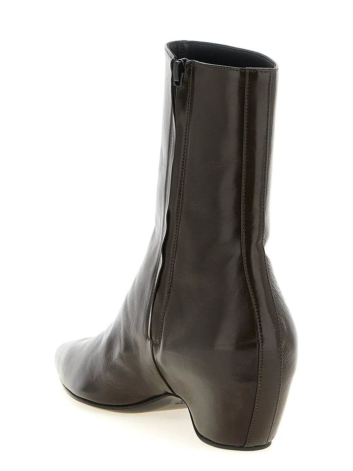Khaite Sample Sale | Khaite Brown Calfskin Ankle Boots - | Designer outlet
