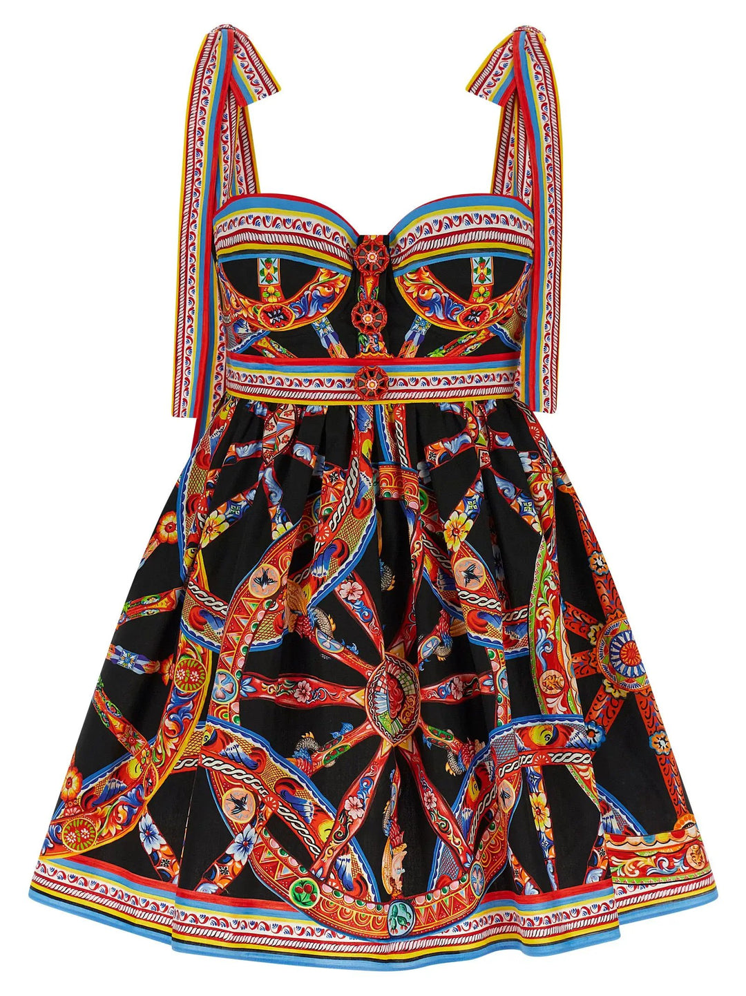 Dolce &amp; Gabbana Sample Sale | Dolce &amp; Gabbana Multicolor Cotton Short Dress - | Designer outlet
