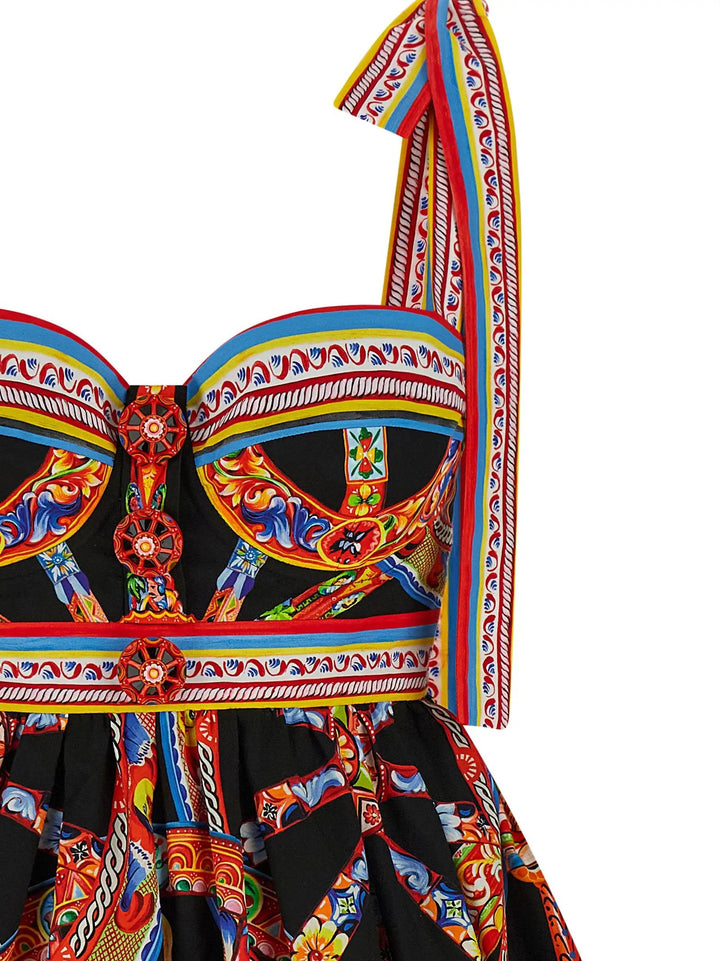 Dolce &amp; Gabbana Sample Sale | Dolce &amp; Gabbana Multicolor Cotton Short Dress - | Designer outlet