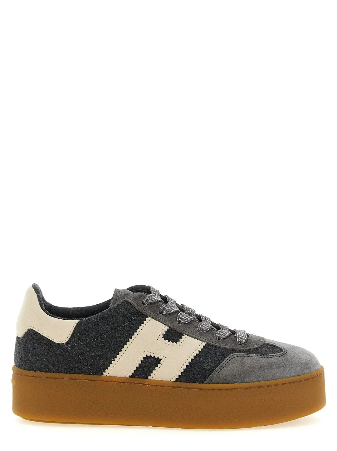 Hogan Sample Sale | Hogan Gray Wool Platform Sneakers - | Designer outlet