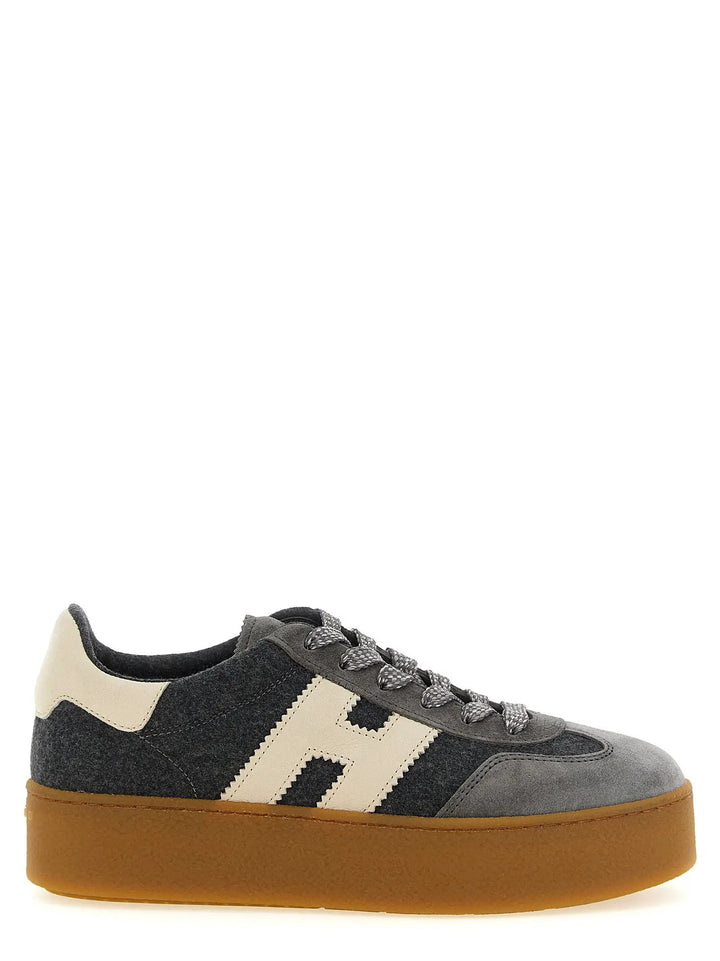 Hogan Sample Sale | Hogan Gray Wool Platform Sneakers - | Designer outlet