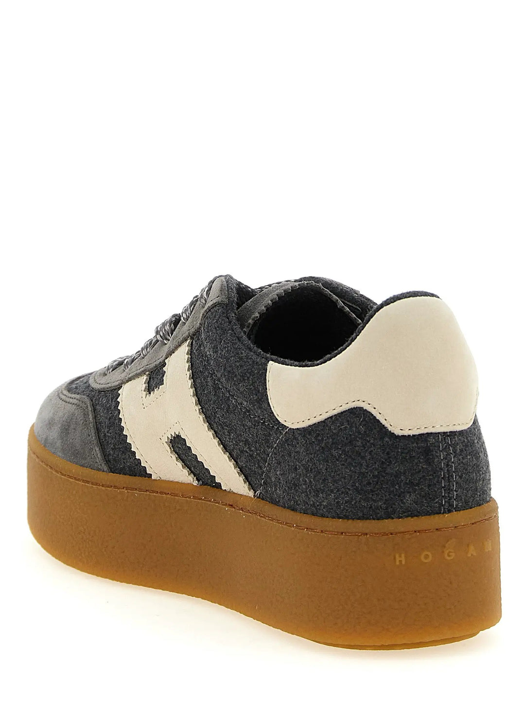 Hogan Sample Sale | Hogan Gray Wool Platform Sneakers - | Designer outlet