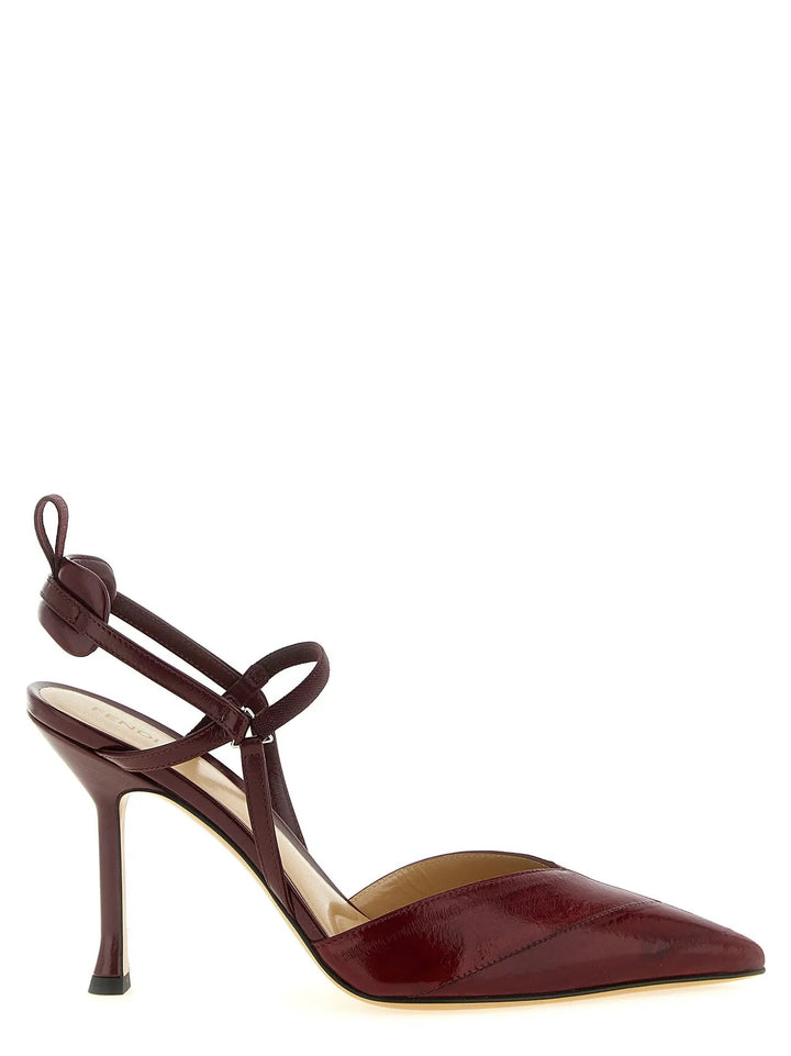 Fendi Sample Sale | Fendi Bordeaux Lamb Leather Platform Pumps - | Designer outlet
