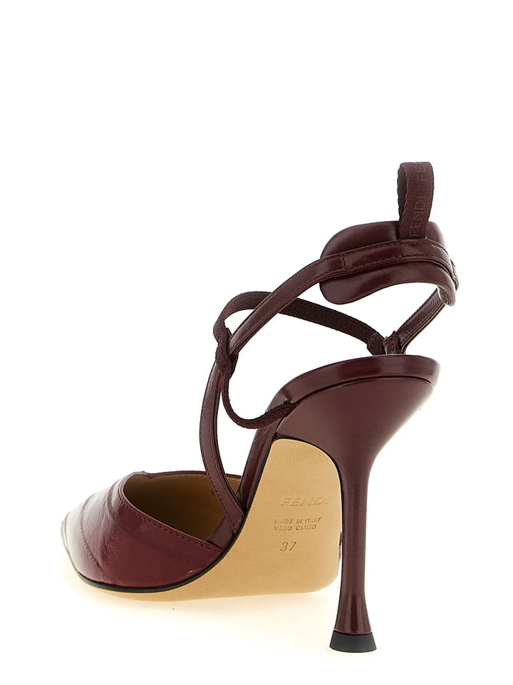 Fendi Sample Sale | Fendi Bordeaux Lamb Leather Platform Pumps - | Designer outlet