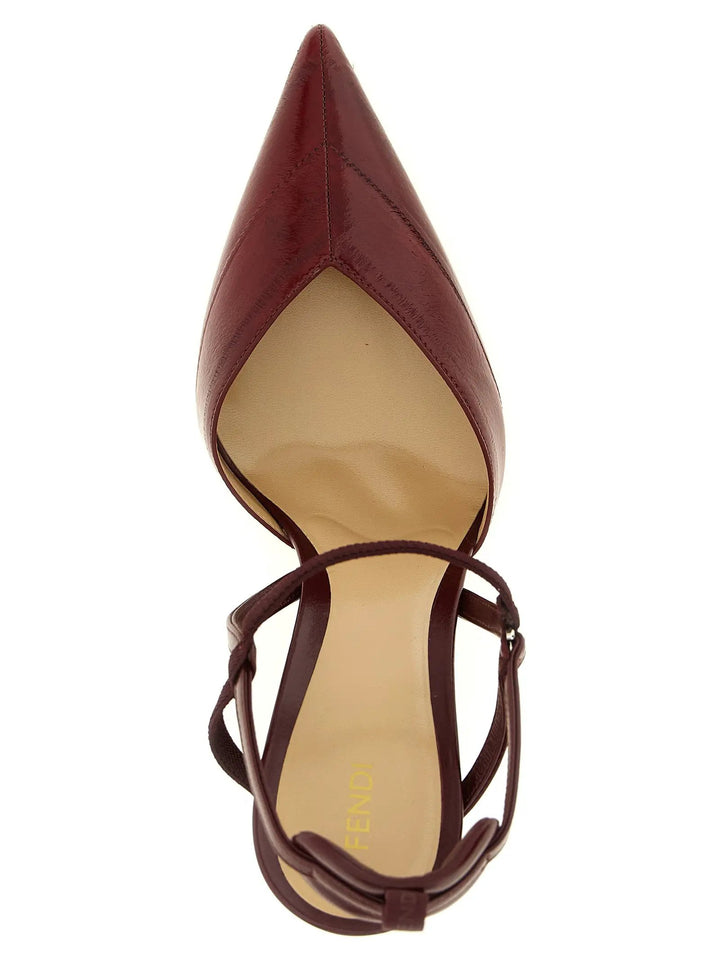 Fendi Sample Sale | Fendi Bordeaux Lamb Leather Platform Pumps - | Designer outlet