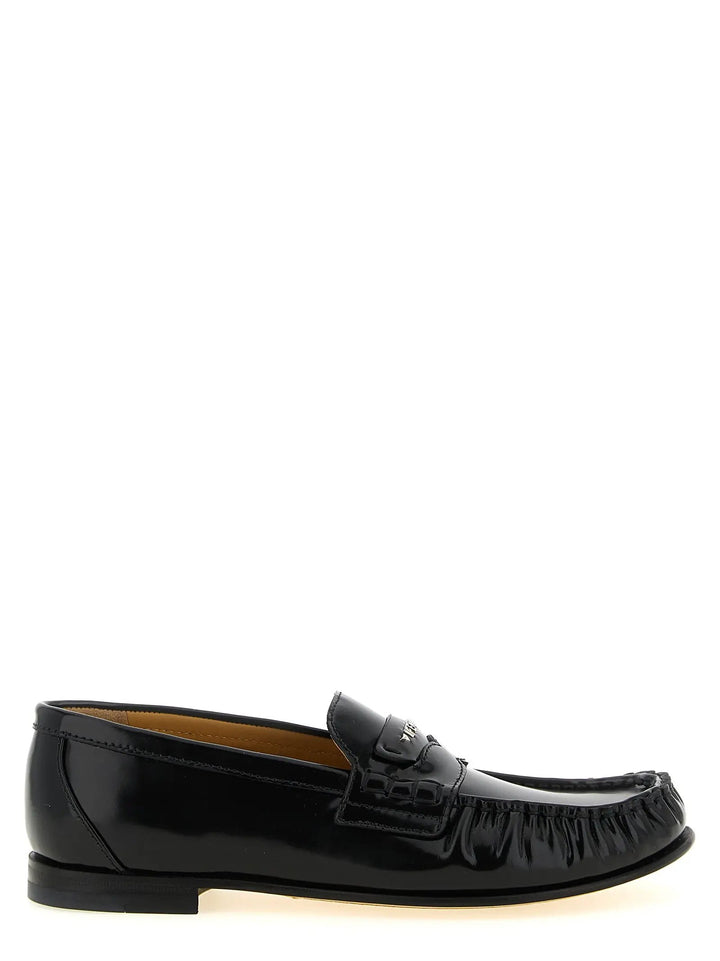 Fendi Sample Sale | Fendi Black Calfskin Slip-On Loafers - | Designer outlet