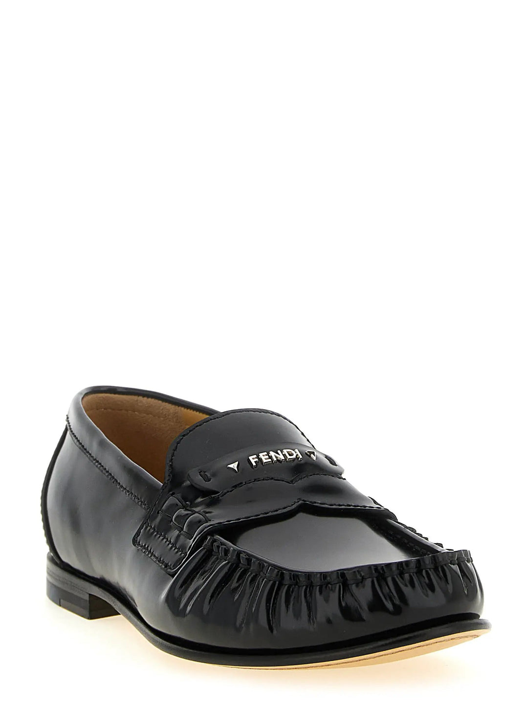 Fendi Sample Sale | Fendi Black Calfskin Slip-On Loafers - | Designer outlet