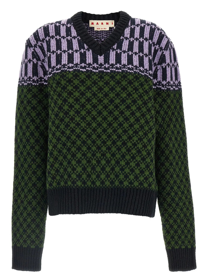 Marni Sample Sale | Marni Multicolor Wool Cardigan - | Designer outlet