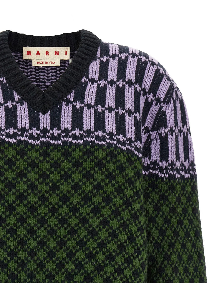 Marni Sample Sale | Marni Multicolor Wool Cardigan - | Designer outlet