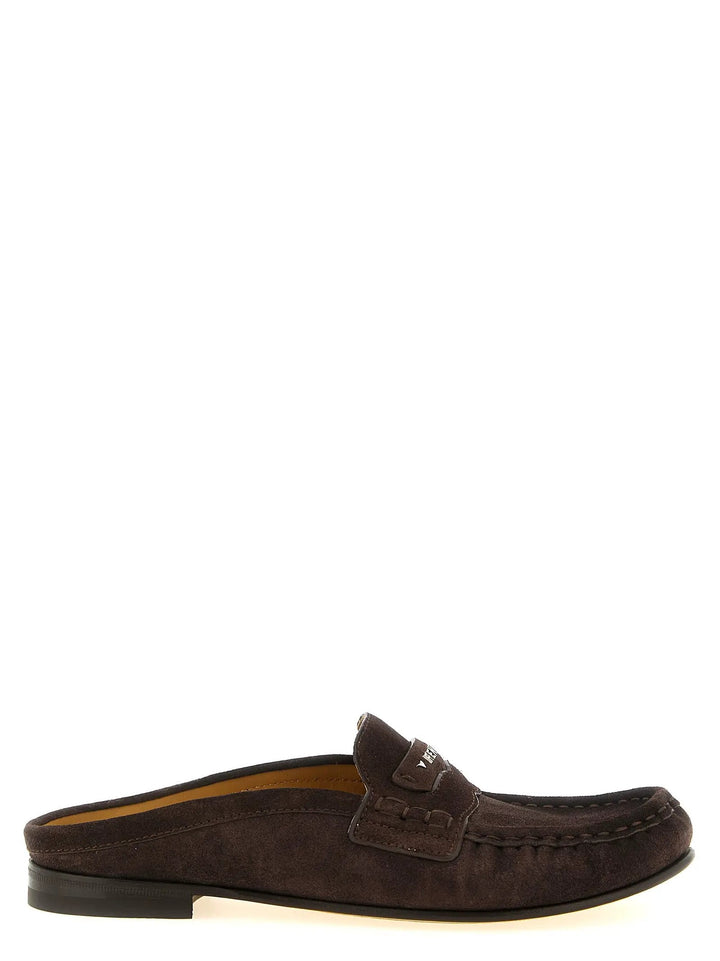 Fendi Sample Sale | Fendi Brown Calfskin Slip-On Loafers - | Designer outlet