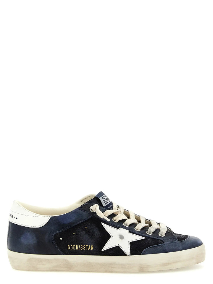 Golden Goose Sample Sale | Golden Goose Blue Cowhide Low Top Sneakers - | Designer outlet