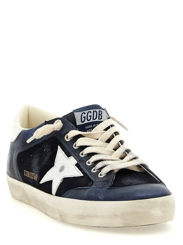 Golden Goose Sample Sale | Golden Goose Blue Cowhide Low Top Sneakers - | Designer outlet