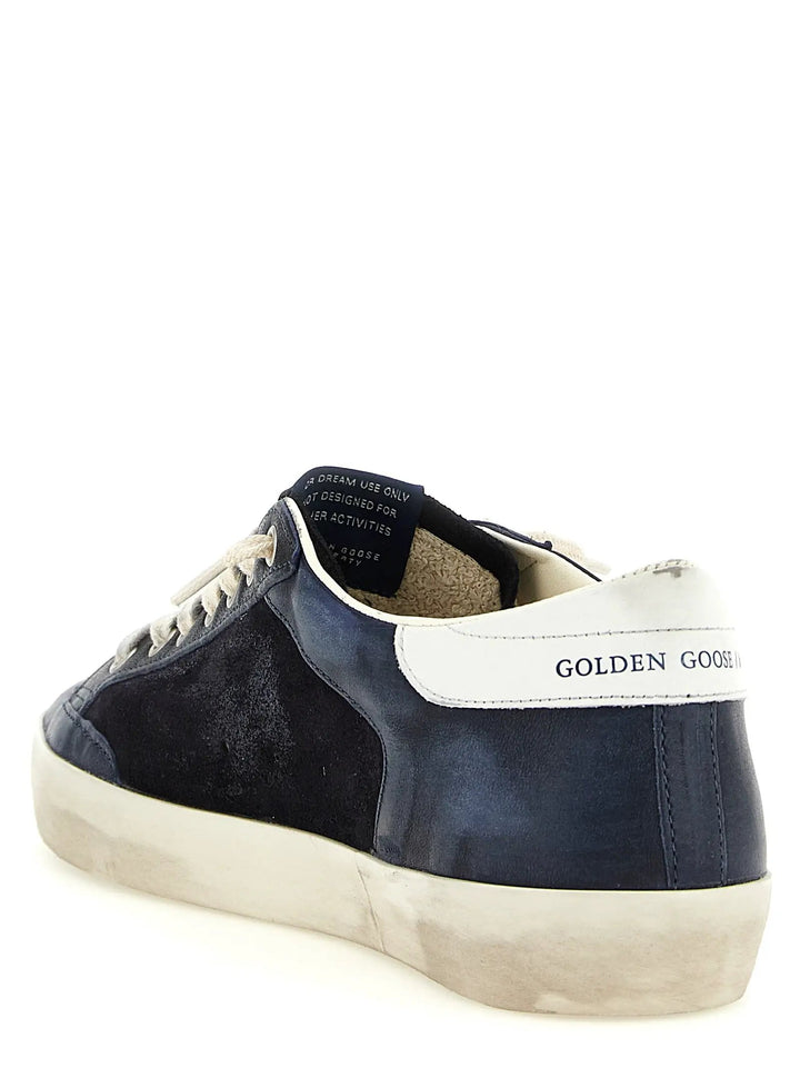 Golden Goose Sample Sale | Golden Goose Blue Cowhide Low Top Sneakers - | Designer outlet