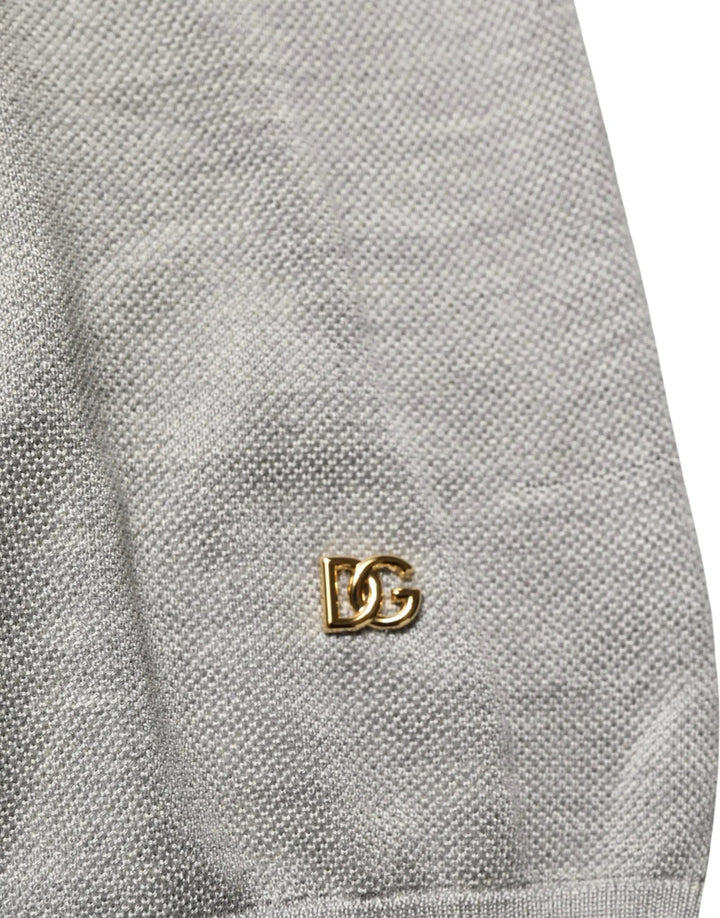 Dolce &amp; Gabbana Sample Sale | Dolce &amp; Gabbana Gray Silk Crew Neck Short Sleeves T-shirt - | Designer outlet