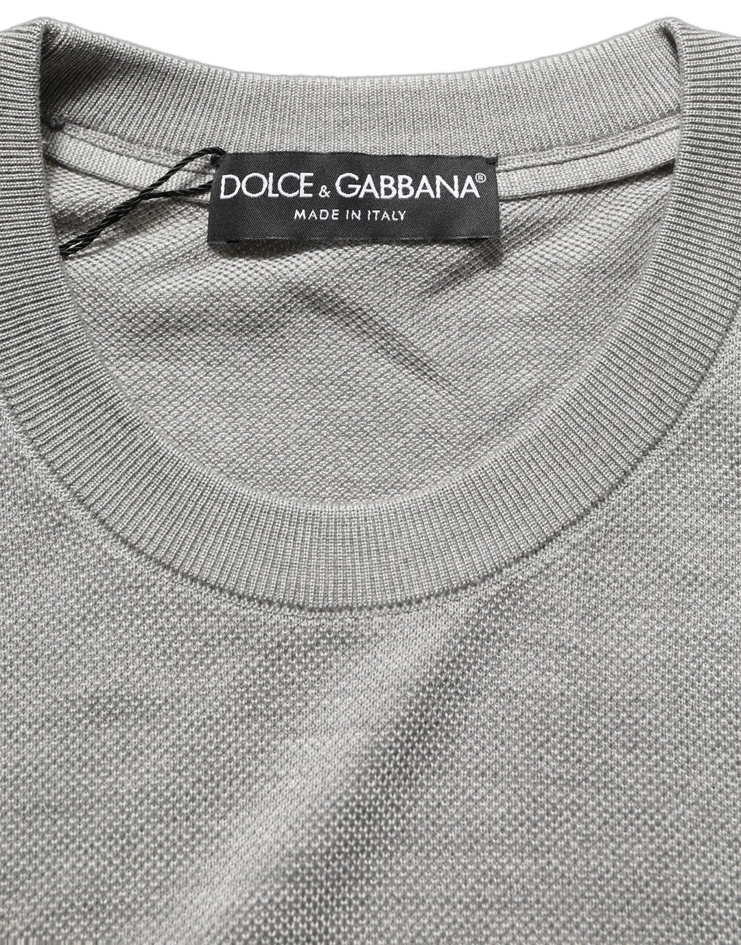 Dolce &amp; Gabbana Sample Sale | Dolce &amp; Gabbana Gray Silk Crew Neck Short Sleeves T-shirt - | Designer outlet