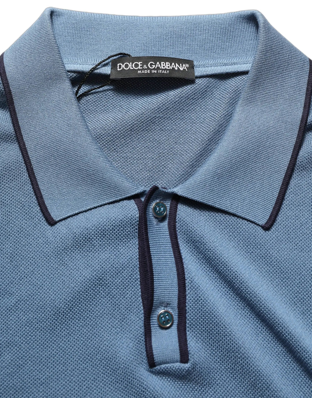 Dolce &amp; Gabbana Sample Sale | Dolce &amp; Gabbana Blue Cotton Collared Short Sleeves T-shirt - | Designer outlet