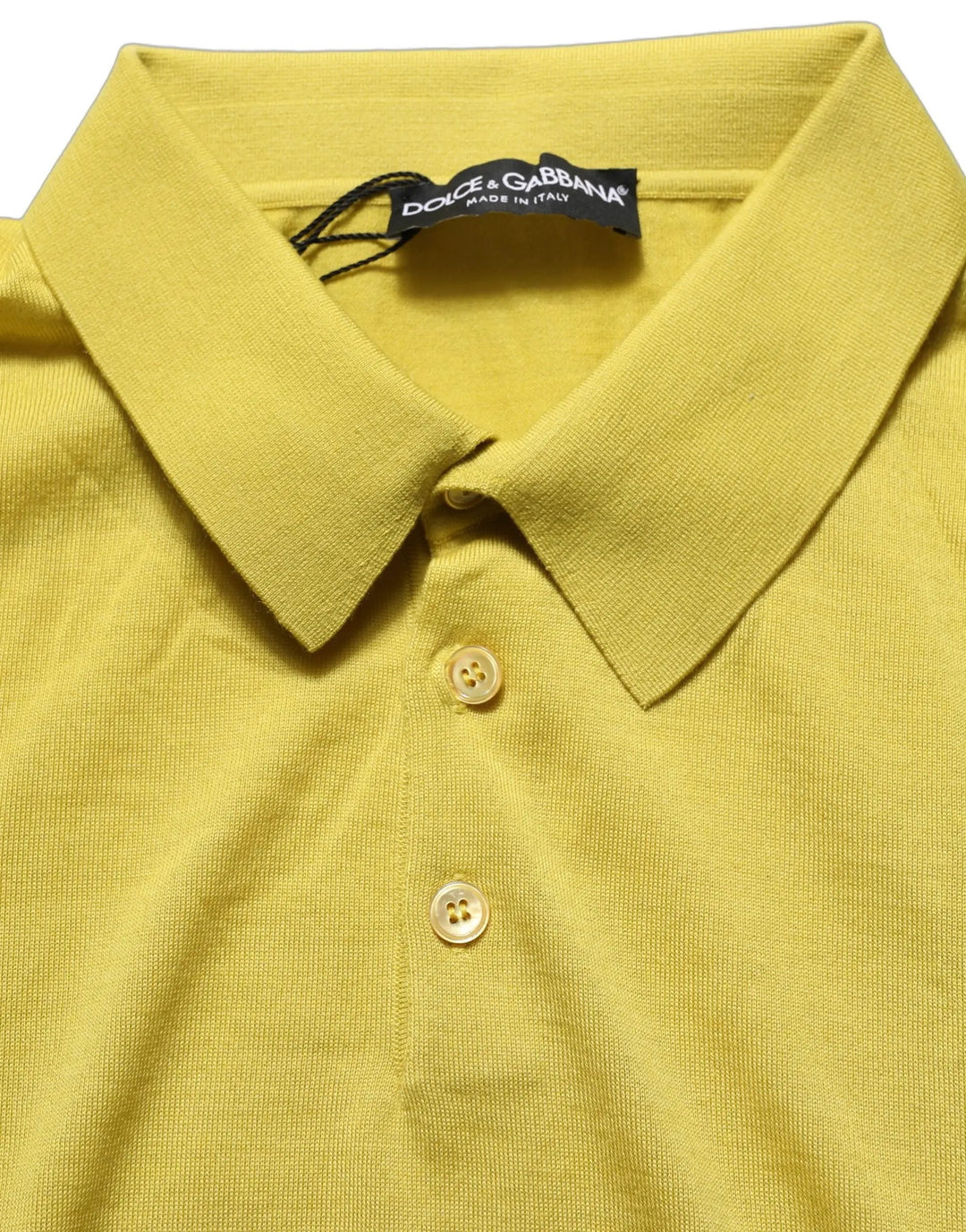 Dolce &amp; Gabbana Sample Sale | Dolce &amp; Gabbana Yellow Cashmere Short Sleeves Polo T-shirt - | Designer outlet